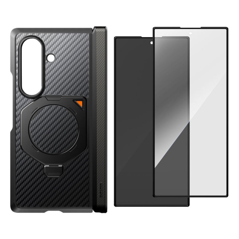 Supcase UB Aero MagSafe Case for Samsung Galaxy Z Fold 8 Ultra with Tempered Glass and Privacy Glass, Aramid Black