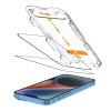 Tech-Protect Quick Set+ Tempered Glass Screen Protector for Apple iPhone 13 / 13 Pro / 14 / 16e, Black (2 pcs)