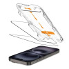 Tech-Protect Quick Set+ Tempered Glass Screen Protector for Apple iPhone 15 / 16, Black (2 pcs)