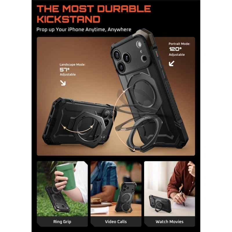 Supcase Unicorn Beetle Grip Mag MagSafe Case for Apple iPhone 17 Pro Max, Black