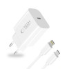 Tech-Protect NC20W 1-port USB-C Wall Charger PD 20W with Lightning Cable, White, 100 cm