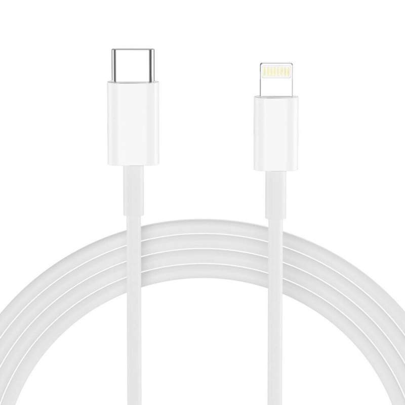 Tech-Protect NC20W 1-port USB-C Wall Charger PD 20W with Lightning Cable, White, 100 cm