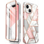 Supcase Cosmo Case for Apple iPhone 14 Plus / 15 Plus, Pink Marble
