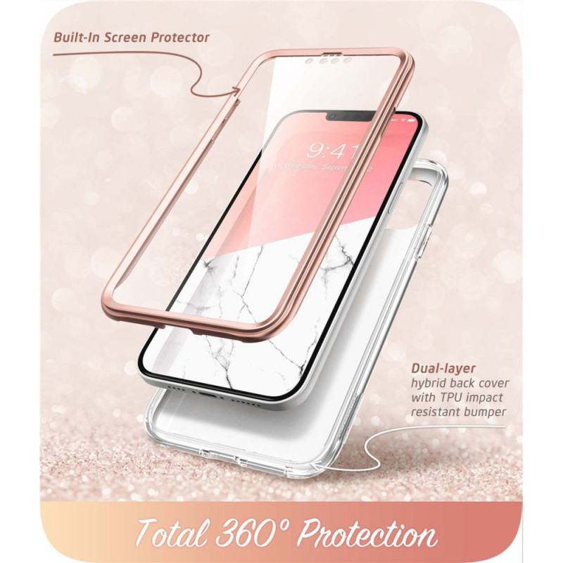 Supcase Cosmo Case for Apple iPhone 14 Plus / 15 Plus, Pink Marble