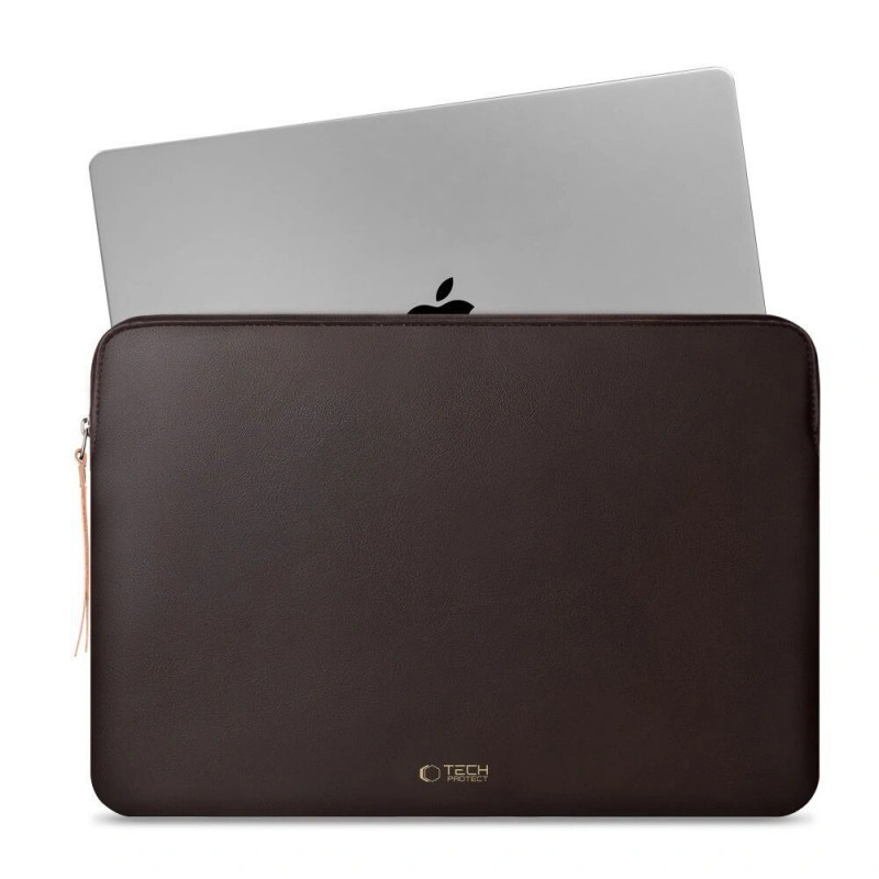 Tech-Protect Fleece Laptop Sleeve 13-14", Chocolate (Brown)