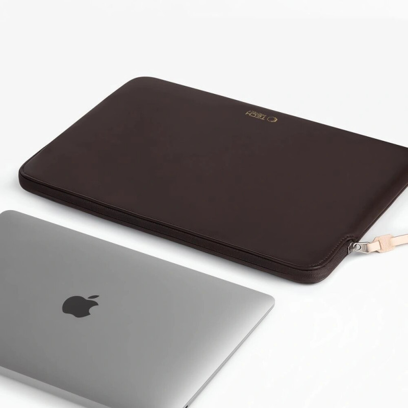 Tech-Protect Fleece Laptop Sleeve 13-14", Chocolate (Brown)