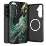Tech-Protect Lamano MagSafe Case for Samsung Galaxy A57 5G, Black and Green