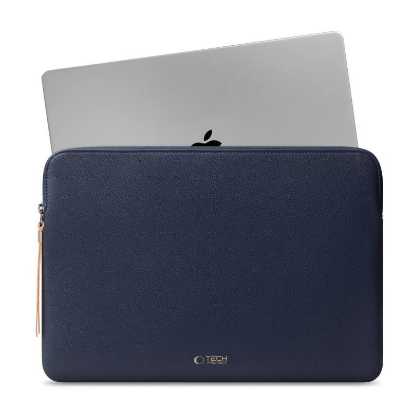 Tech-Protect Fleece Laptop Sleeve 13-14", Navy Blue