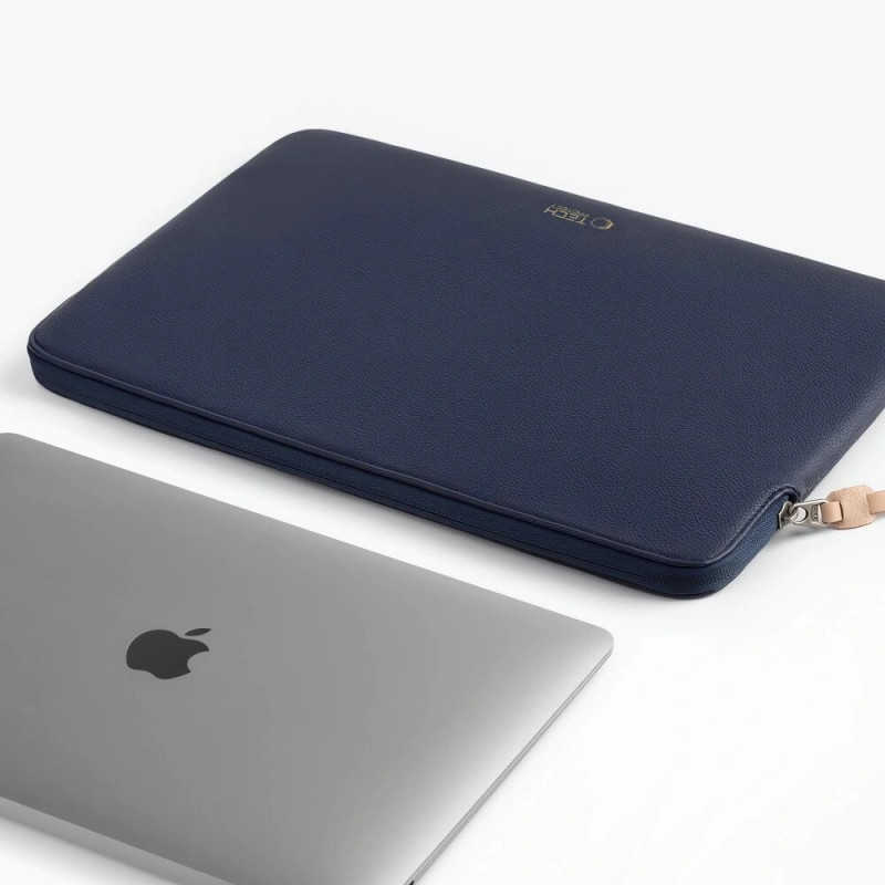 Tech-Protect Fleece Laptop Sleeve 13-14", Navy Blue