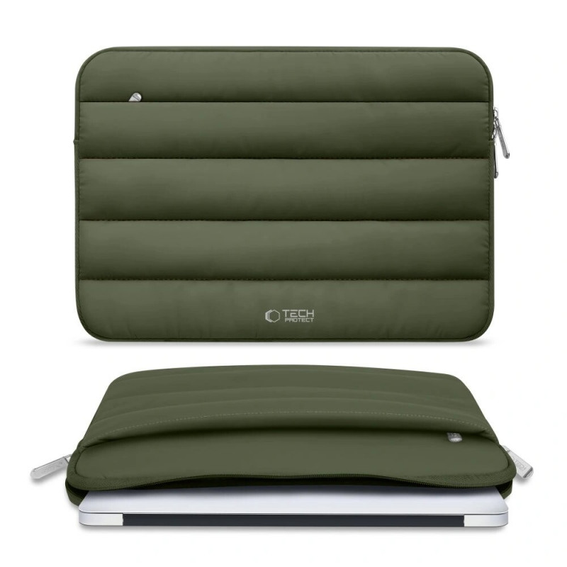 Tech-Protect Fluffy Laptop Case 13-14", Army Green
