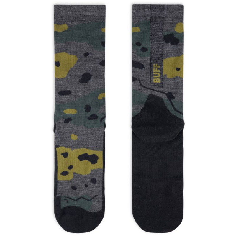 Buff Merino Lightweight Crew Sock LWC2, Grey, L