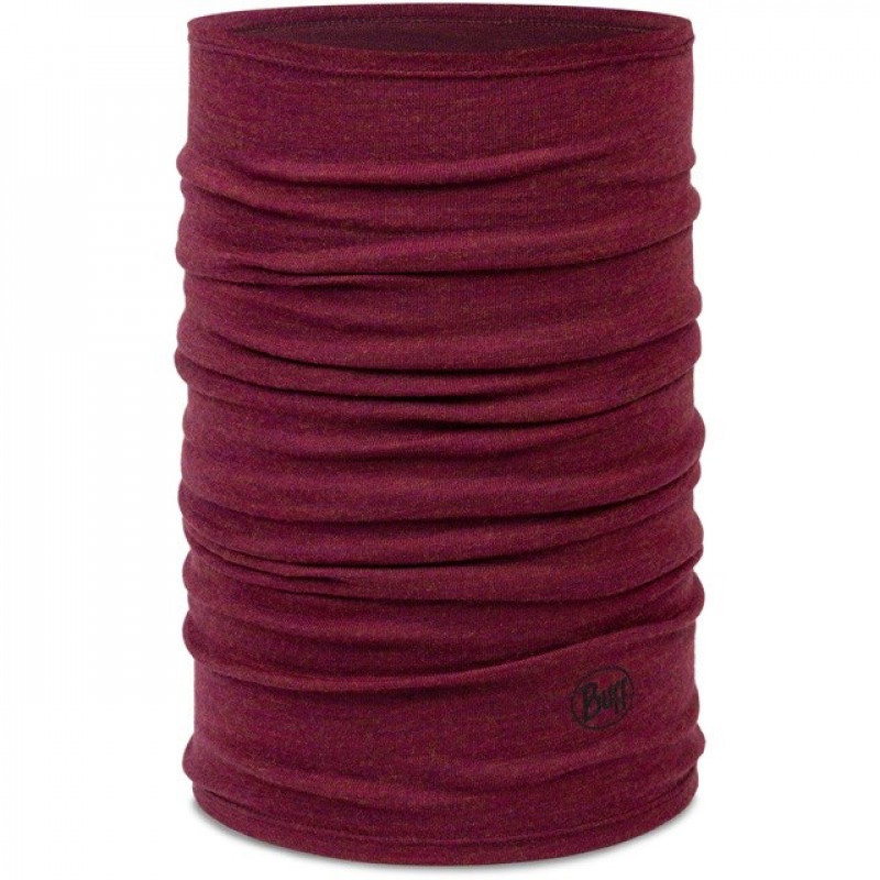 Buff Merino Midweight multifunctional scarf, Melange Tibetan Red
