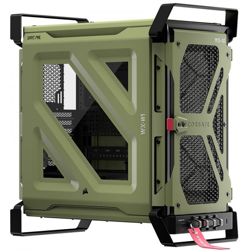 Corsair WARTHOG Performance Mid-Tower Case CC-9011350-WW, E-ATX, Tempered Glass Side Panel, Green