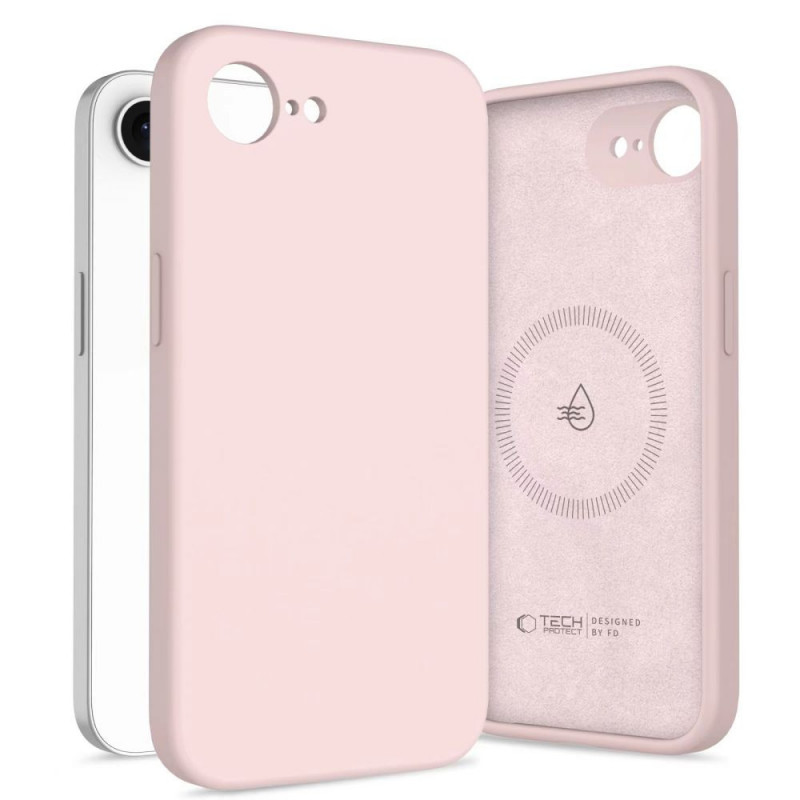 Tech-Protect Silicone MagSafe Case for Apple iPhone 16e / 17e, Pink Pearl