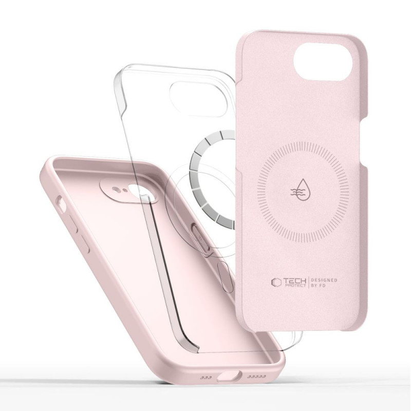 Tech-Protect Silicone MagSafe Case for Apple iPhone 16e / 17e, Pink Pearl