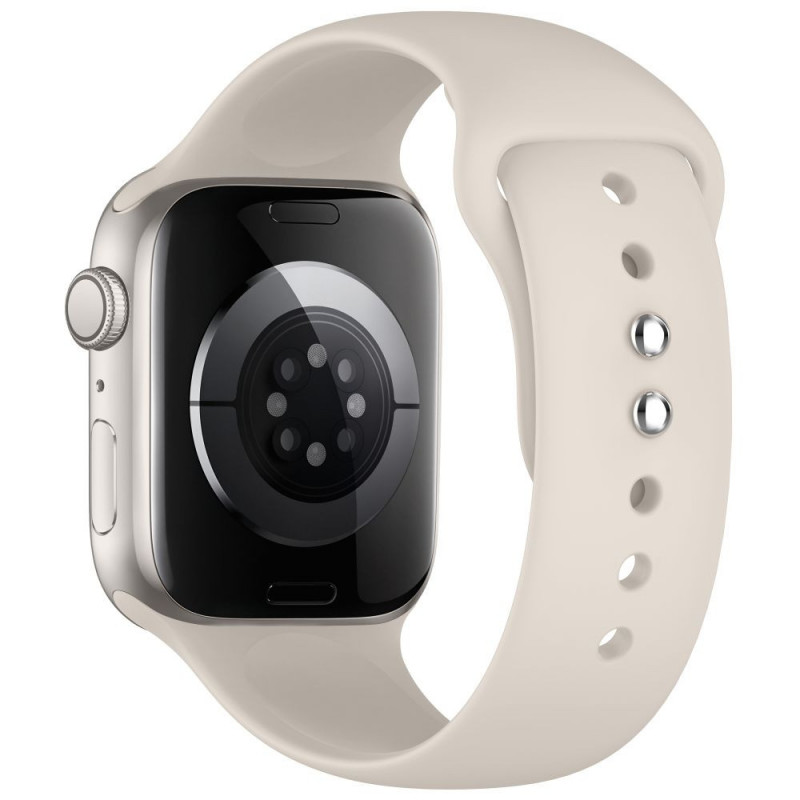 Tech-Protect Silicone Band for Apple Watch 8 / 9 / 10 / 11 / 12 / SE / Ultra 44/45/46/49 mm, Starlight