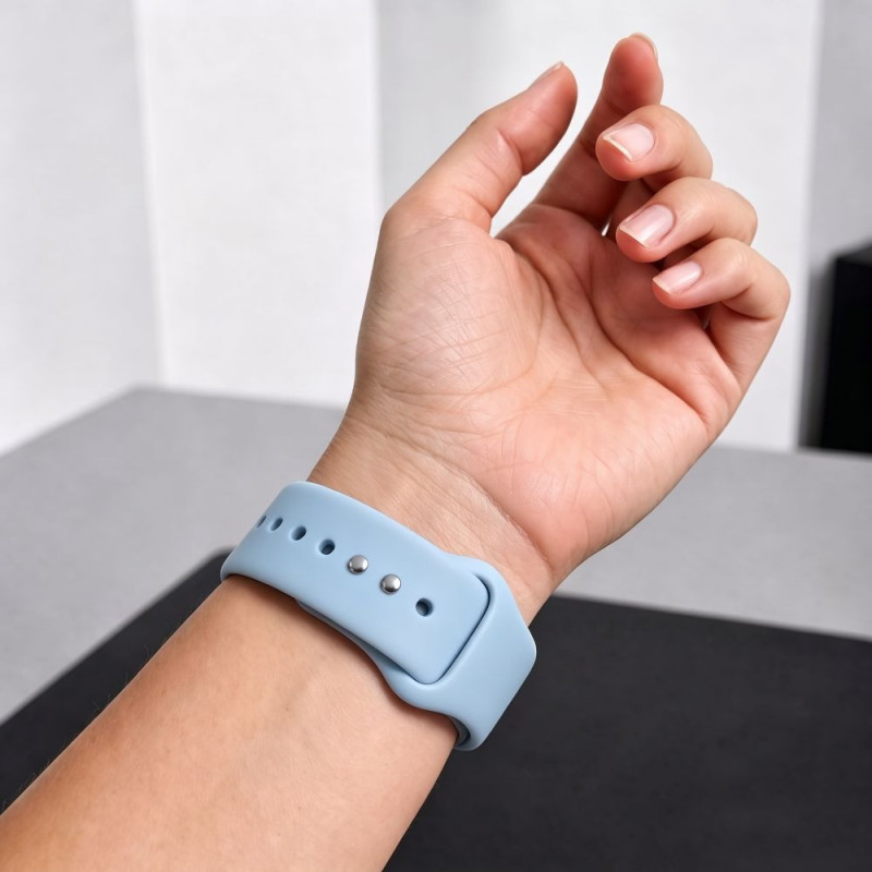 Tech-Protect Silicone Band for Apple Watch 8 / 9 / 10 / 11 / 12 / SE / Ultra 44/45/46/49 mm, Blue Jeans