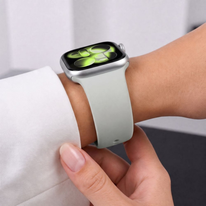 Tech-Protect Silicone Band for Apple Watch 8 / 9 / 10 / 11 / 12 / SE / Ultra 44/45/46/49 mm, Lunar Grey