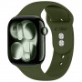 Tech-Protect Silicone Band for Apple Watch 8 / 9 / 10 / 11 / 12 / SE / Ultra 44/45/46/49 mm, Olive Green