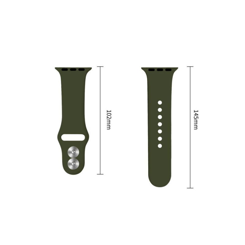 Tech-Protect Silicone Band for Apple Watch 8 / 9 / 10 / 11 / 12 / SE / Ultra 44/45/46/49 mm, Olive Green