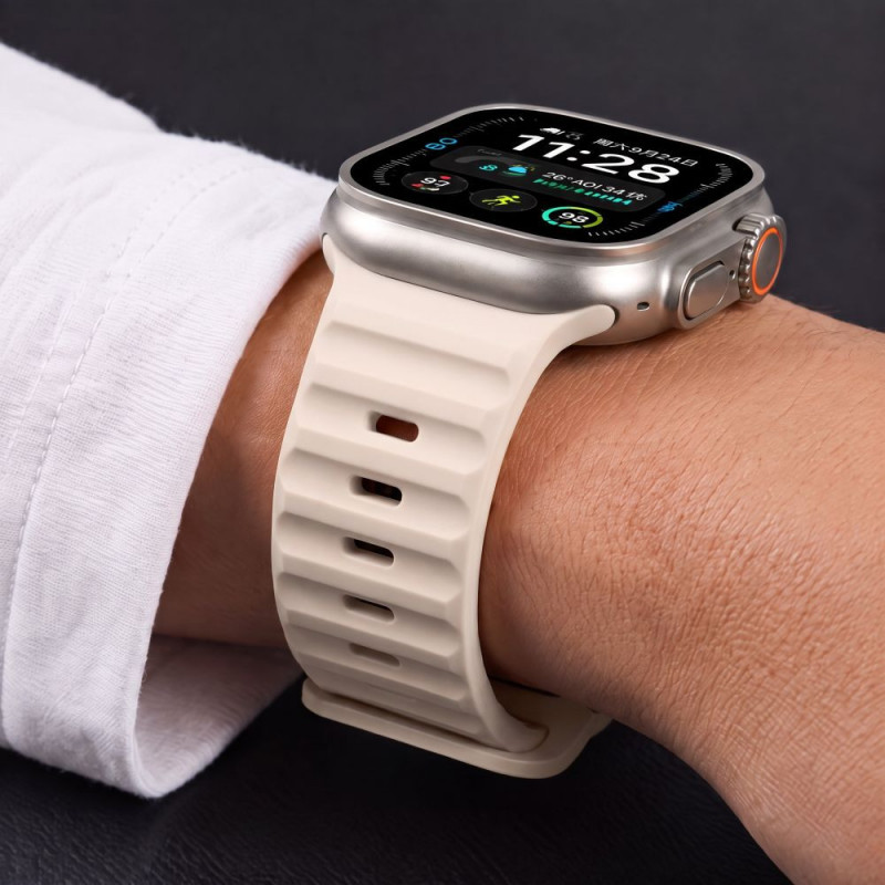 Tech-Protect Silicone Line Apple Watch 8 / 9 / 10 / 11 / 12 / SE / Ultra 44/45/46/49 mm Strap, Stone