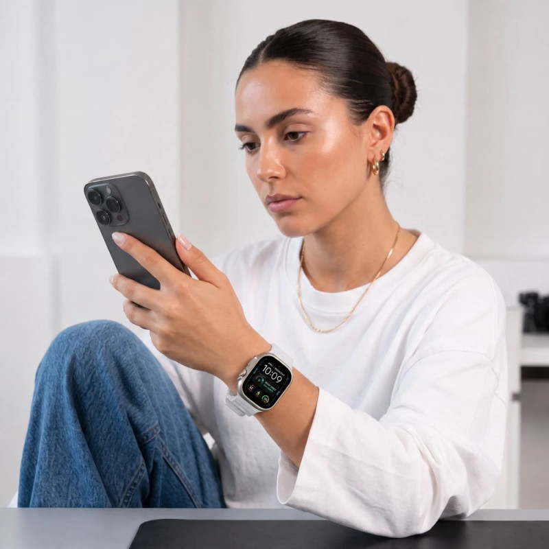 Tech-Protect Silicone Line Apple Watch 8 / 9 / 10 / 11 / 12 / SE / Ultra 44/45/46/49 mm Strap, Lunar Grey