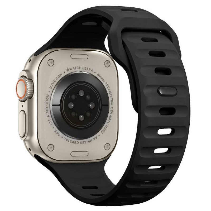 Tech-Protect Silicone Line Apple Watch 8 / 9 / 10 / 11 / 12 / SE / Ultra 44/45/46/49 mm Strap, Black