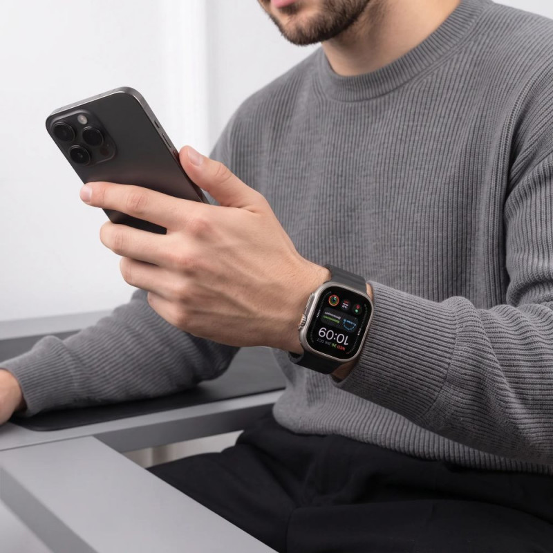 Tech-Protect Silicone Line Apple Watch 8 / 9 / 10 / 11 / 12 / SE / Ultra 44/45/46/49 mm Strap, Black
