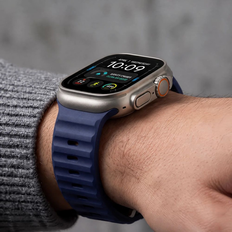 Tech-Protect Silicone Line Apple Watch 8 / 9 / 10 / 11 / 12 / SE / Ultra 44/45/46/49 mm Strap, Atlantic Blue