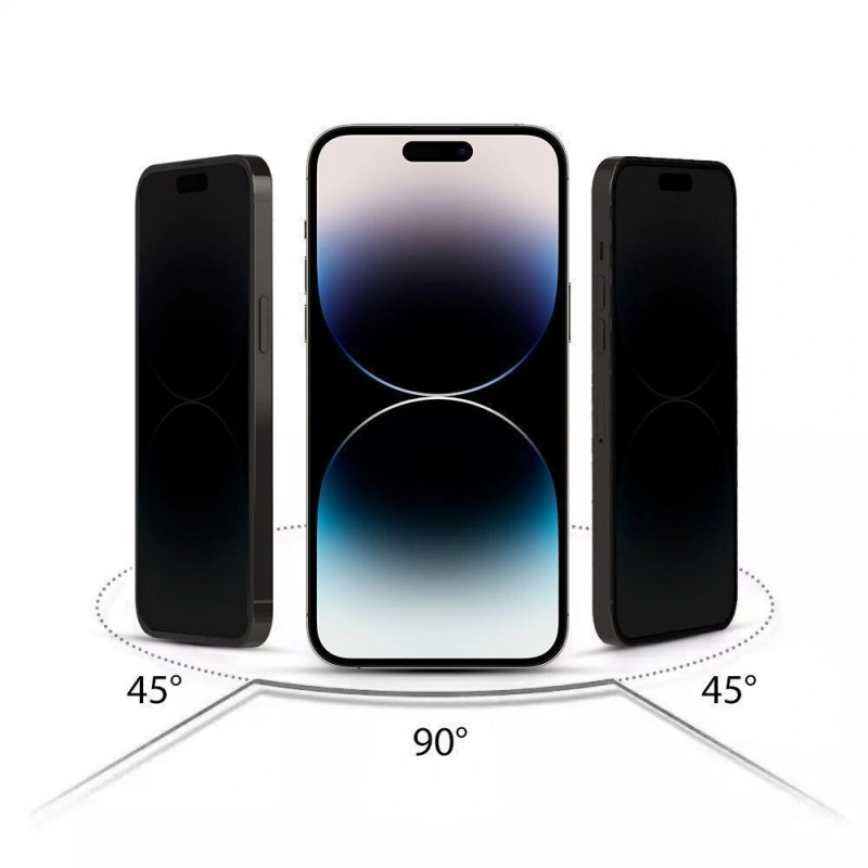 Tech-Protect Anti Spy Glass Pro+ Privacy Tempered Glass for Apple iPhone 17e / 16e / 14 / 13 Pro / 13 (2 pcs), Black