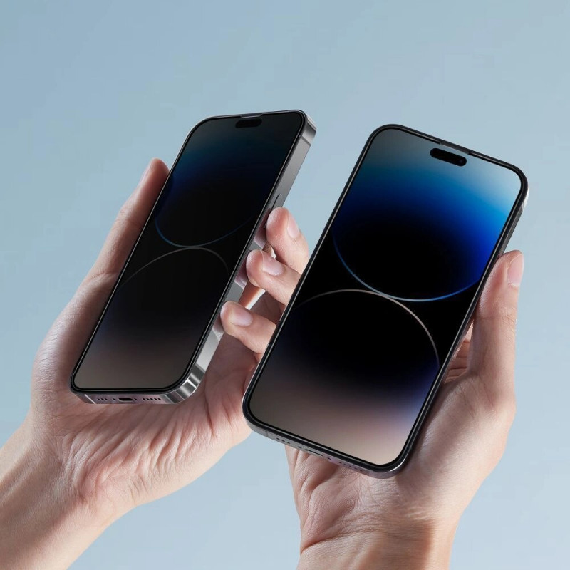 Tech-Protect Anti Spy Glass Pro+ Privacy Tempered Glass for Apple iPhone 17e / 16e / 14 / 13 Pro / 13 (2 pcs), Black