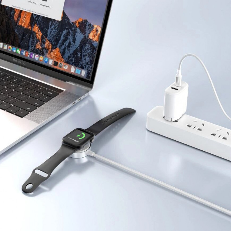 Tech-Protect MC02 UltraBoost Magnetic Charger USB-C Cable 100 cm for Apple Watch, White