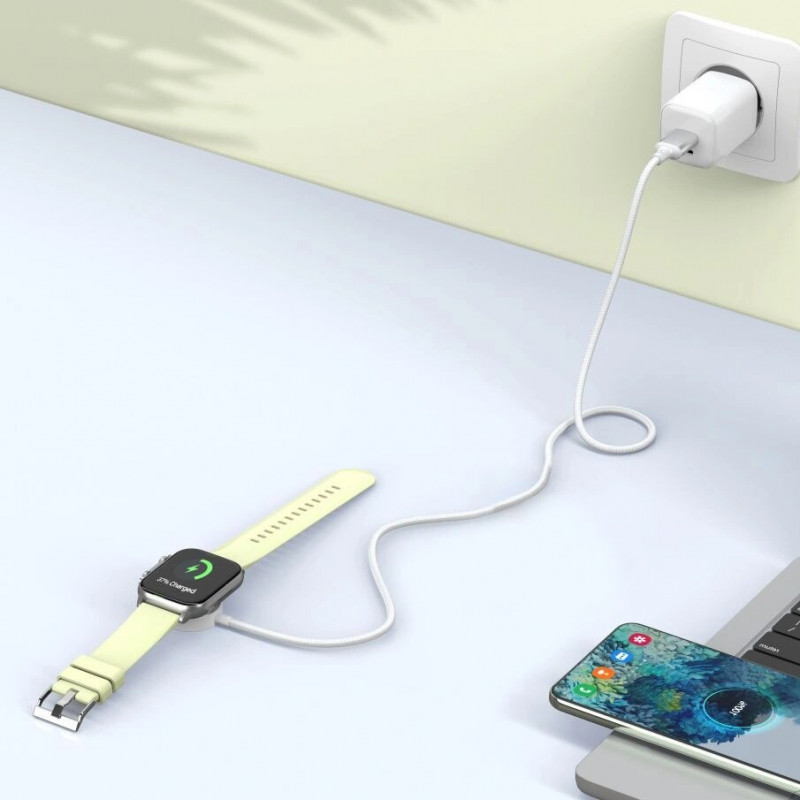Tech-Protect MC02 UltraBoost Magnetic Charger USB-C Cable 100 cm for Apple Watch, White