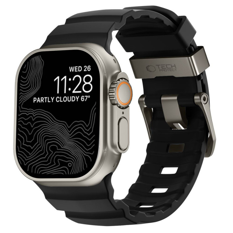 Tech-Protect Motion Apple Watch 8 / 9 / 10 / 11 / 12 / SE / Ultra 44/45/46/49 mm Strap, Black