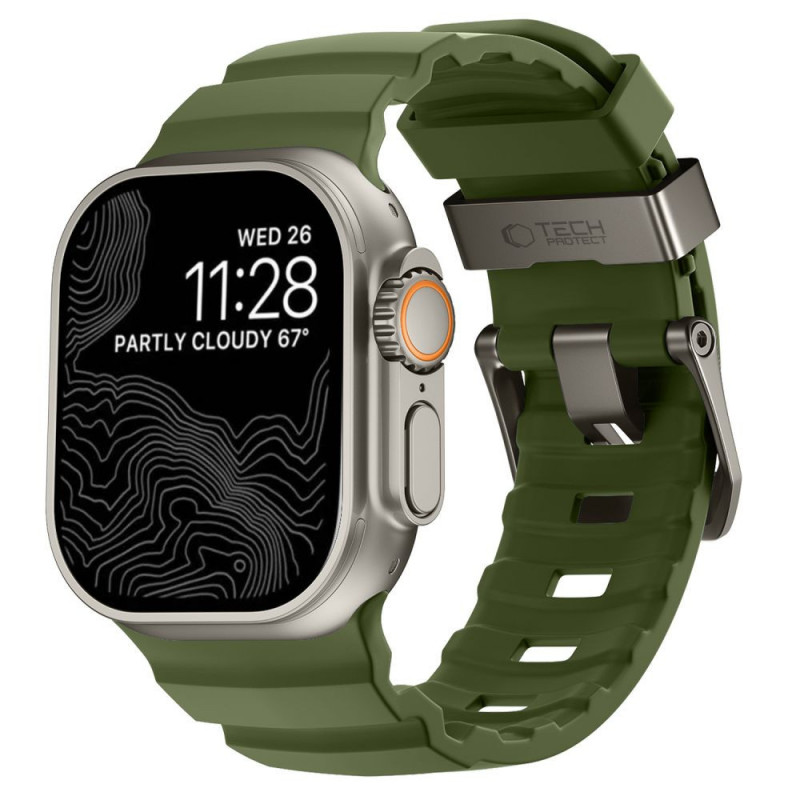 Tech-Protect Motion Apple Watch 8 / 9 / 10 / 11 / 12 / SE / Ultra 44/45/46/49 mm Strap, Tactical Green