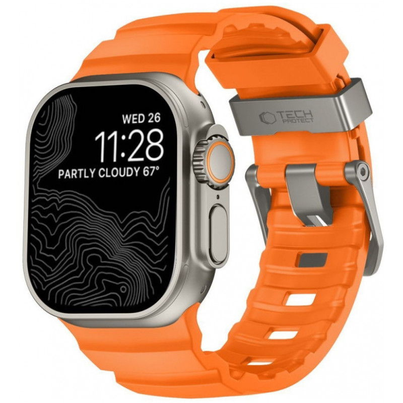 Tech-Protect Motion Apple Watch 8 / 9 / 10 / 11 / 12 / SE / Ultra 44/45/46/49 mm Strap, Signal Orange