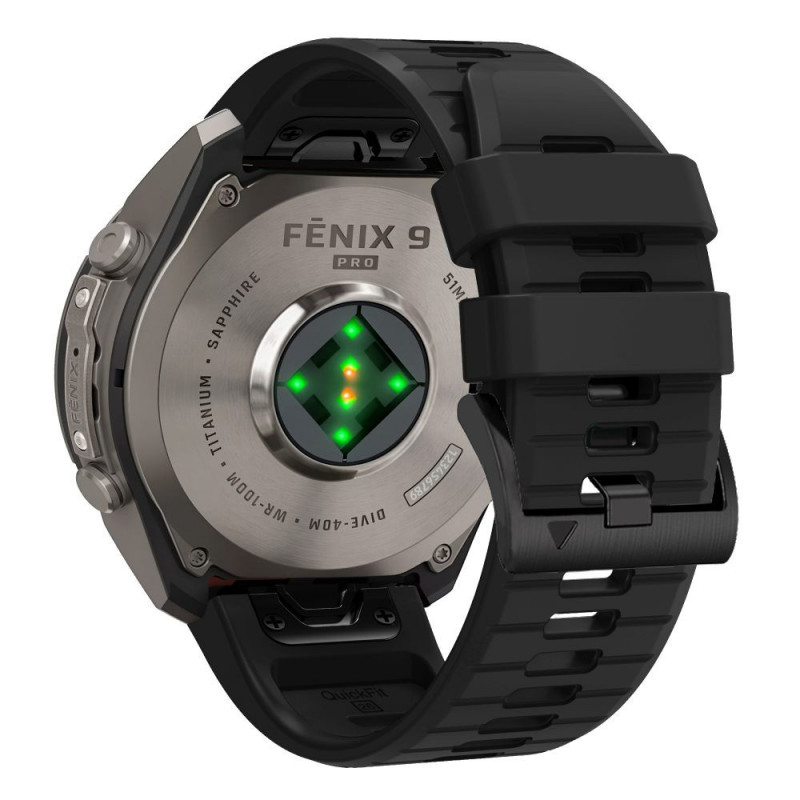 Tech-Protect Silicone Garmin Fenix 5 / 6 / 6 Pro / 7 / 8 / 8 Pro / E / 9 / 9 Pro 51 mm Strap, Obsidian Black