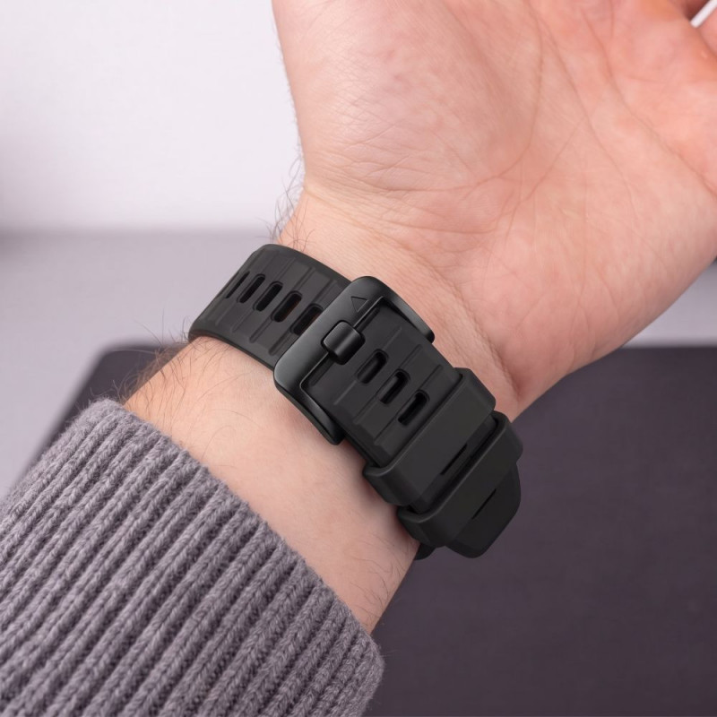 Tech-Protect Silicone Garmin Fenix 5 / 6 / 6 Pro / 7 / 8 / 8 Pro / E / 9 / 9 Pro 51 mm Strap, Obsidian Black