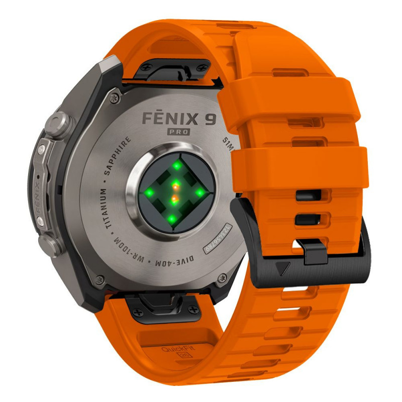 Tech-Protect Silicone Garmin Fenix 5 / 6 / 6 Pro / 7 / 8 / 8 Pro / E / 9 / 9 Pro 51 mm Strap, Signal Orange