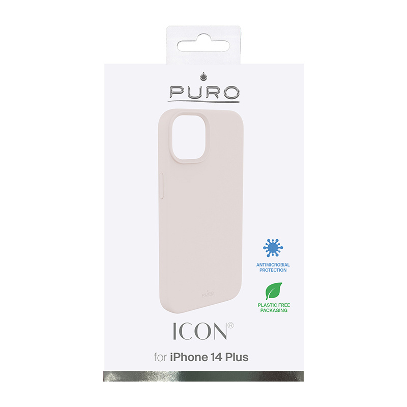 Puro ICON Antimicrobial Cover for Apple iPhone 14 Plus / 15 Plus, Pink Sand