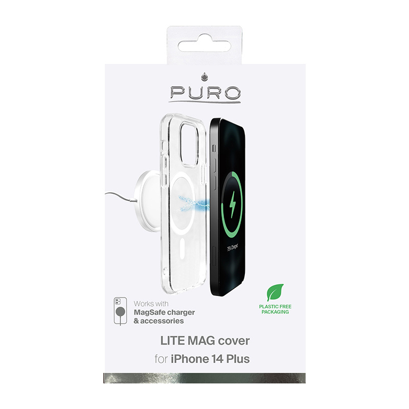 Puro Litemag MagSafe Case for Apple iPhone 14 Plus / 15 Plus, Transparent