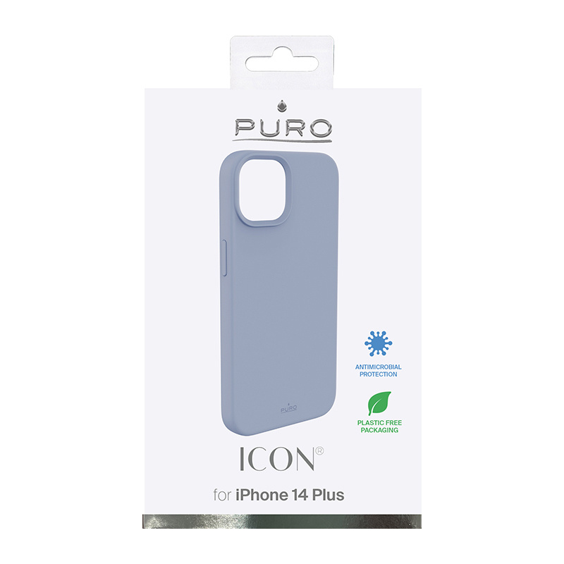 Puro ICON Antimicrobial Cover for Apple iPhone 14 Plus / 15 Plus, Sierra Blue