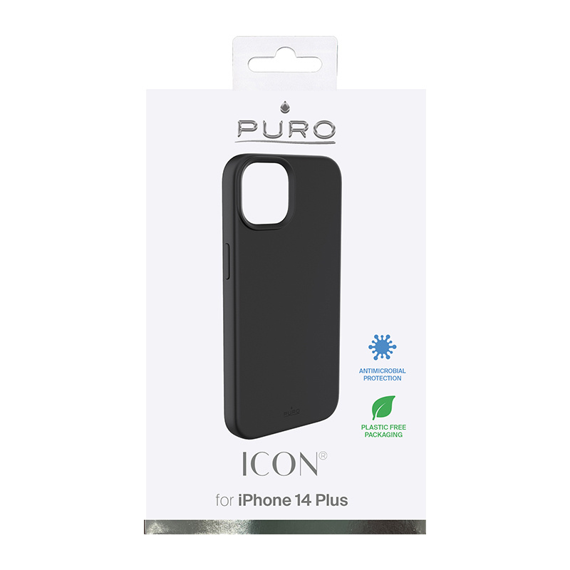 Puro ICON Antimicrobial Cover for Apple iPhone 14 Plus / 15 Plus, Black