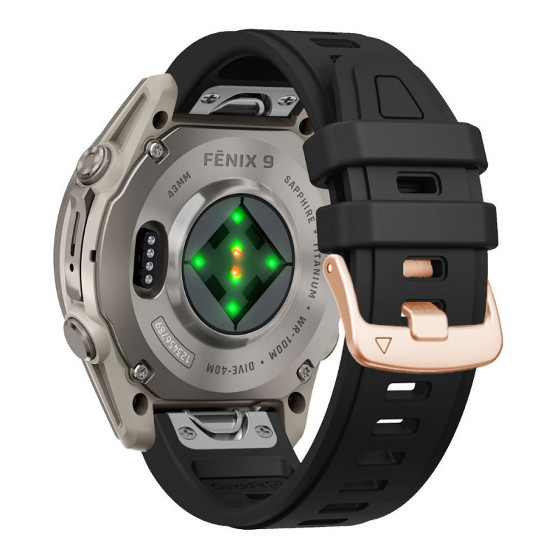 Tech-Protect Silicone Watch Strap for Garmin Fenix 5s / 5s Plus / 6s / 6s Pro / 7s / 8 / 9 / 9 Pro 43 mm, Black