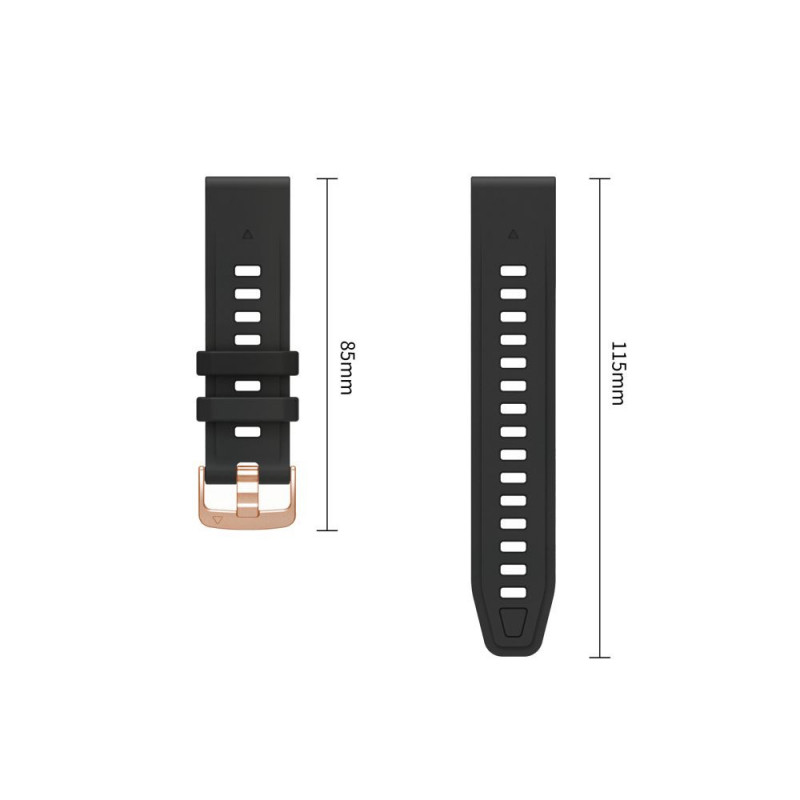 Tech-Protect Silicone Watch Strap for Garmin Fenix 5s / 5s Plus / 6s / 6s Pro / 7s / 8 / 9 / 9 Pro 43 mm, Black