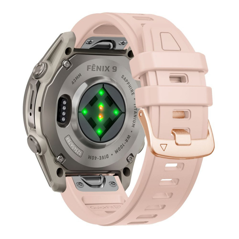 Tech-Protect Silicone Watch Strap for Garmin Fenix 5s / 5s Plus / 6s / 6s Pro / 7s / 8 / 9 / 9 Pro 43 mm, Powder Pink