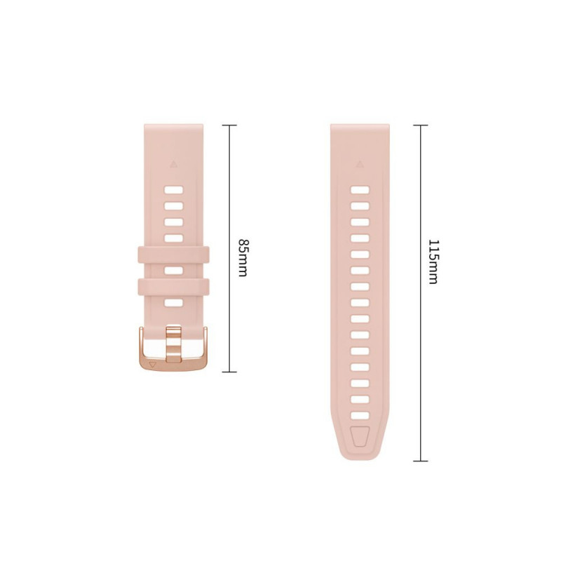 Tech-Protect Silicone Watch Strap for Garmin Fenix 5s / 5s Plus / 6s / 6s Pro / 7s / 8 / 9 / 9 Pro 43 mm, Powder Pink