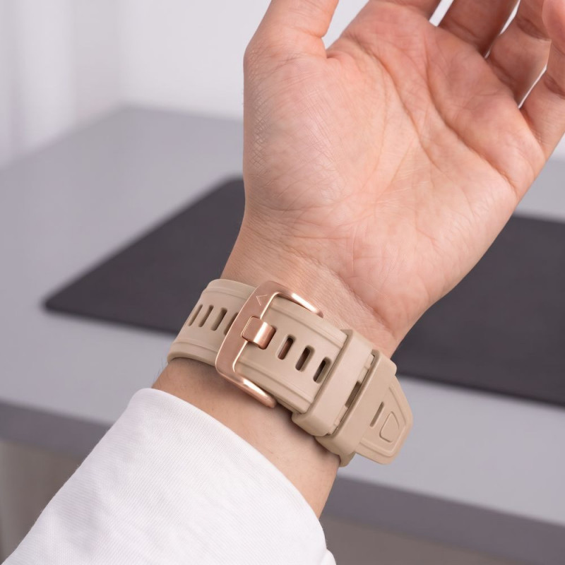 Tech-Protect Silicone Watch Strap for Garmin Fenix 5s / 5s Plus / 6s / 6s Pro / 7s / 8 / 9 / 9 Pro 43 mm, Walnut