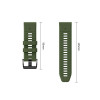Tech-Protect Silicone Watch Strap for Garmin Fenix 5 / 6 / 6 Pro / 7 / 8 / 8 Pro / E / 9 / 9 Pro 47 mm, Military Green