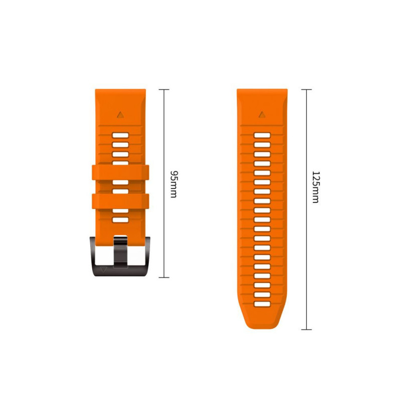 Tech-Protect Silicone Watch Strap for Garmin Fenix 5 / 6 / 6 Pro / 7 / 8 / 8 Pro / E / 9 / 9 Pro 47 mm, Signal Orange